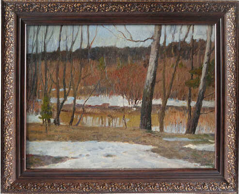 Петров Алексей Александрович. Ранняя весна. Пейзаж (на оборотной стороне эскиз к картине "Борис Годунов")